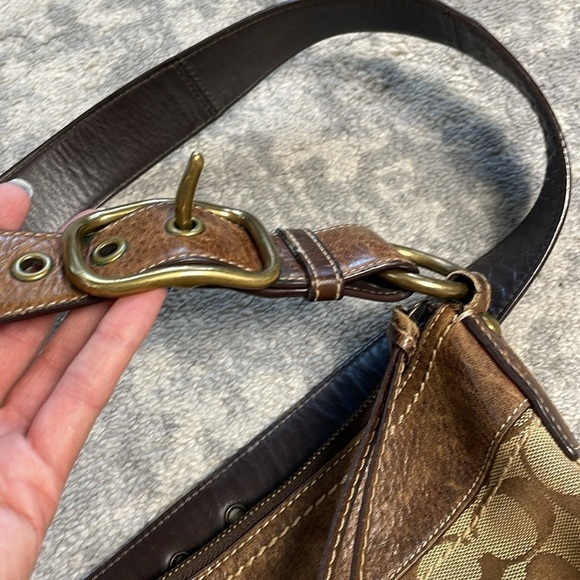 Coach Legacy Signature Monogram Shoulder Bag Purse Messenger Brown Beige 10403 - Picture 15 of 15